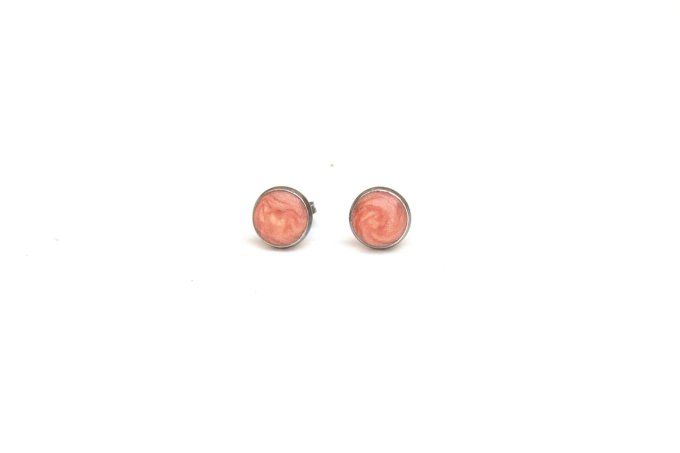Puces serties rose clair 8mm