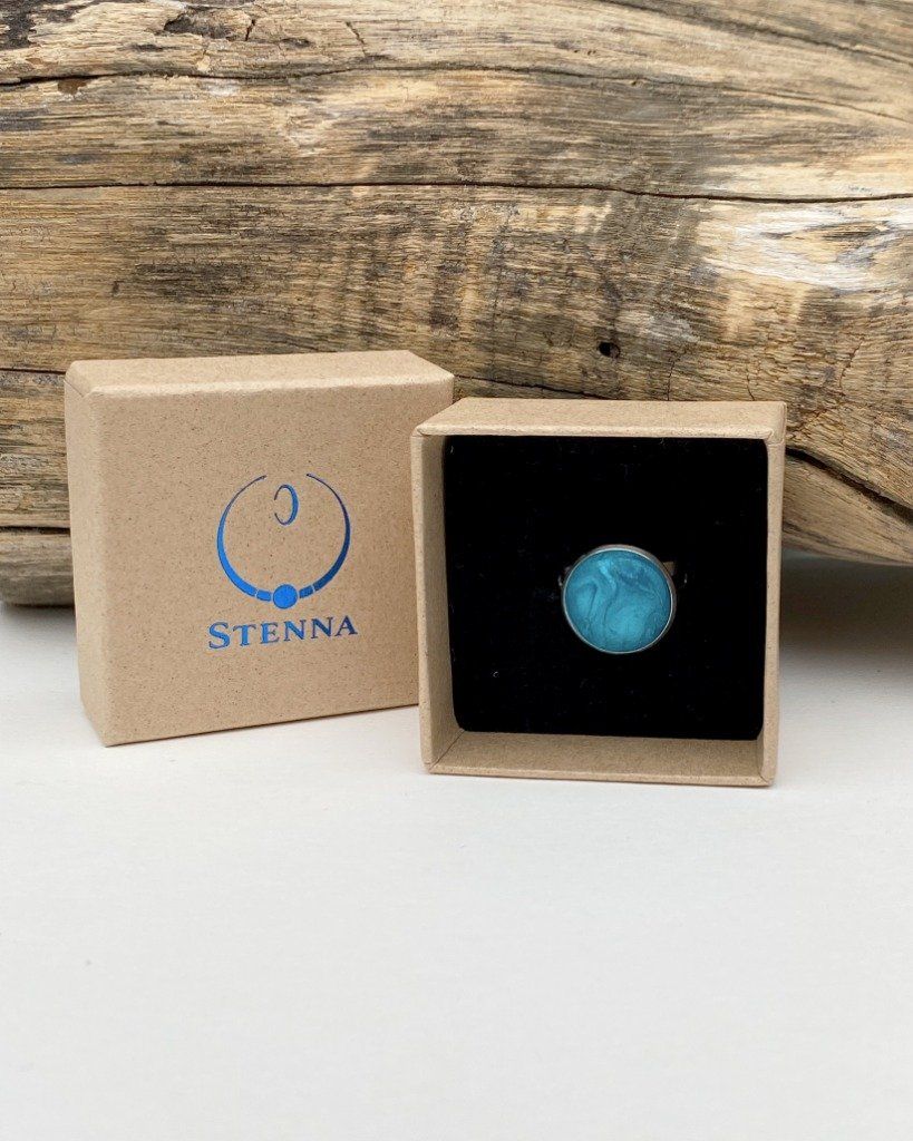 Bague réglable bleu turquoise - Disponible