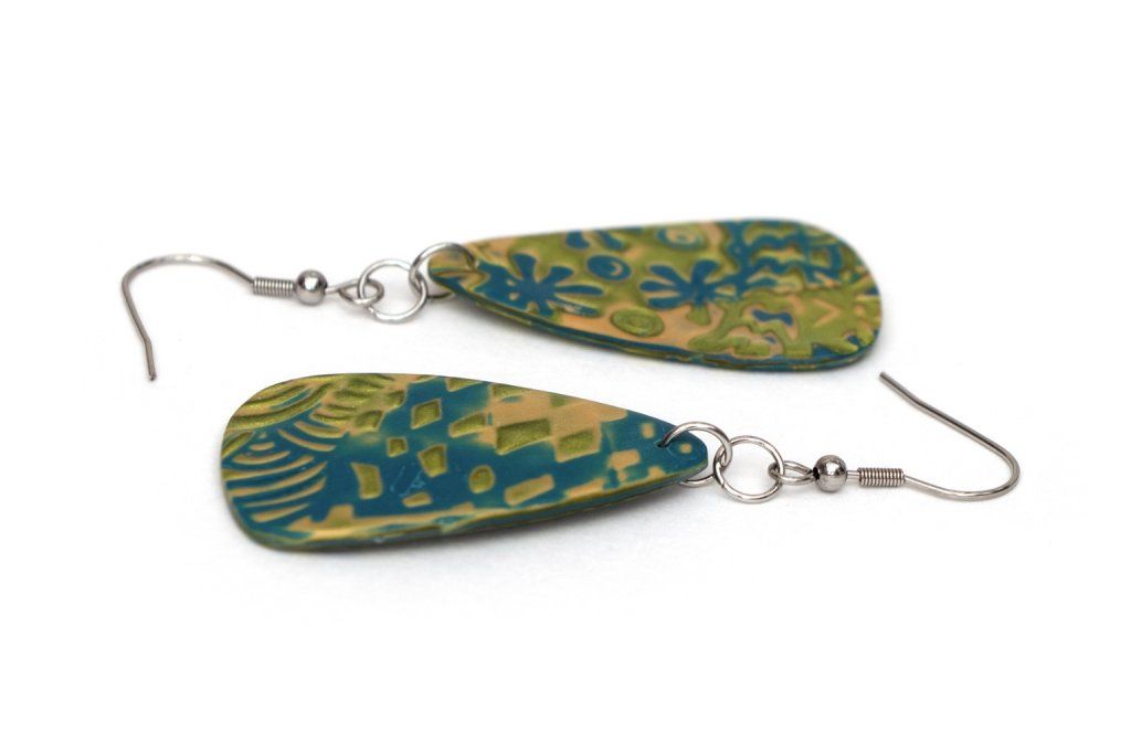 Boucles d'oreilles bleu-vert - Collection Nature