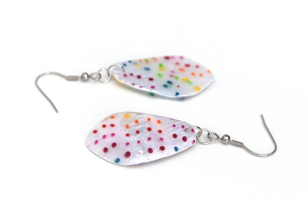 Boucles d'oreilles pois multicolores - Collection Couleurs Unies