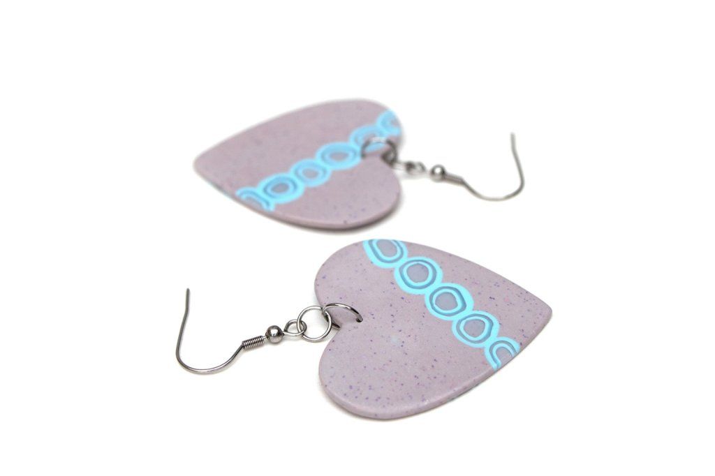 Grandes boucles d'oreilles coeurs - collection Géométrie- Disponible