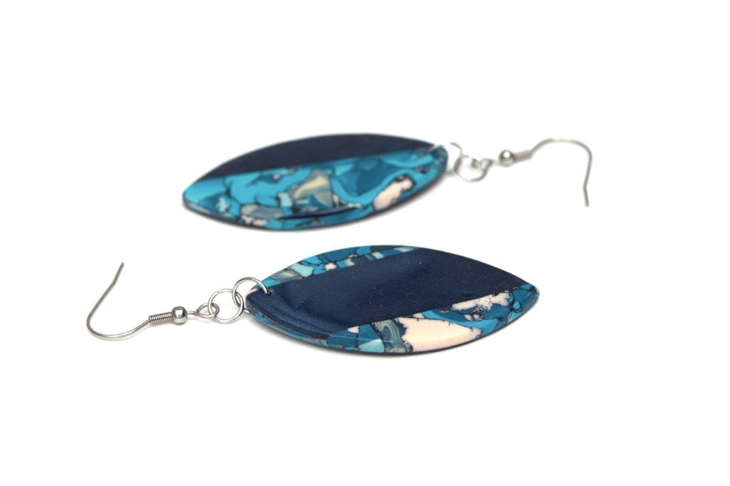 Boucles d'oreilles bleues - Collection Imitation