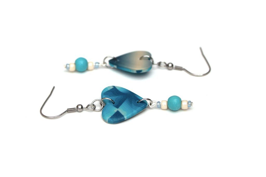 Boucles d'oreilles bleues - Collection Géométrie