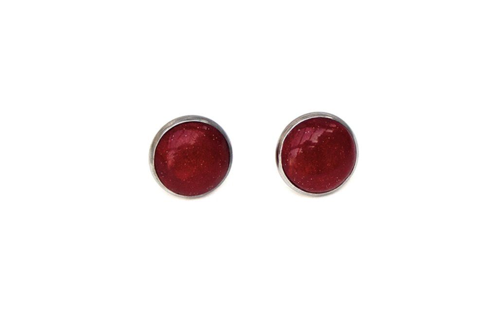 Boucles d'oreilles puces serties 12mm - Cliquez sur l'image pour découvrir le bijou