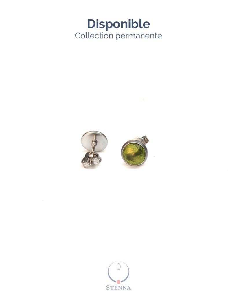 Boucles d'oreilles puces serties 6mm - Collection Permanente - Disponible