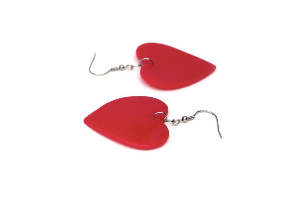 Grandes boucles d'oreilles coeurs - collection Couleurs Unies- Disponible