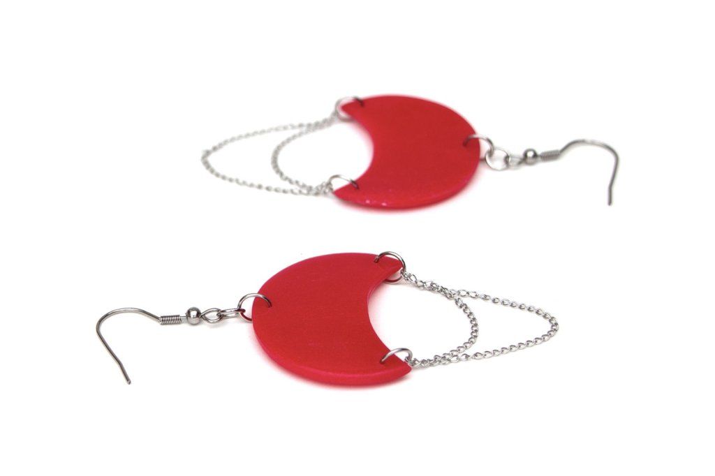 Boucles d'oreilles demi-lune - Collection Couleurs Unies