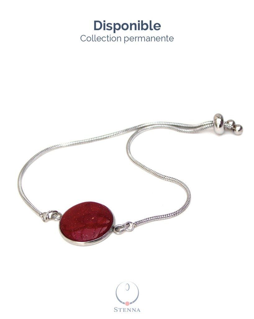 Bracelet réglable 18mm en acier inoxydable rouge - Collection permanente - Disponible
