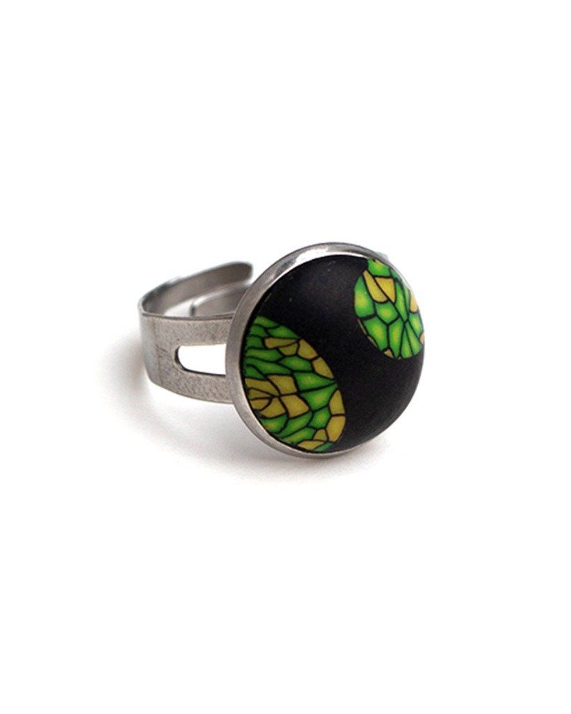 Petite bague ronde réglable en destockage - collection Géométrie