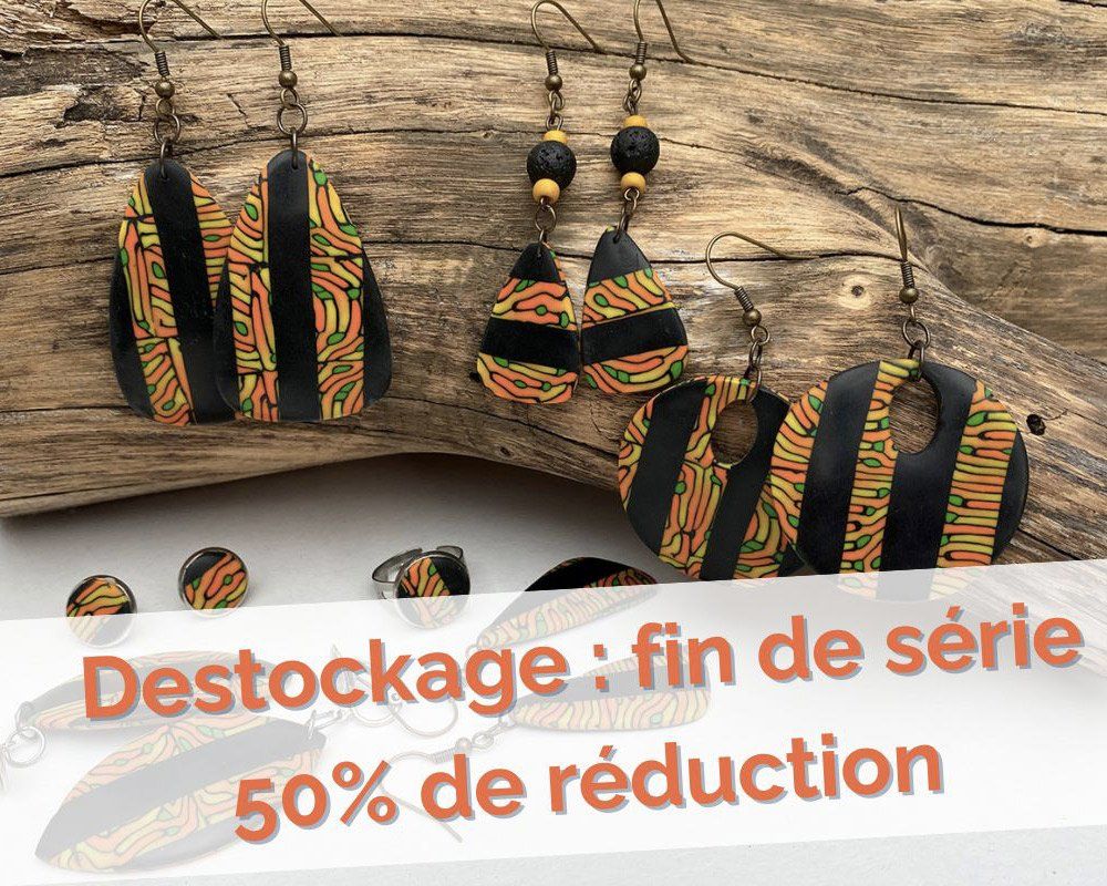Destockage : les anciennes collections sont à -50% - Collection Nature : Vermicelles orange et noir
