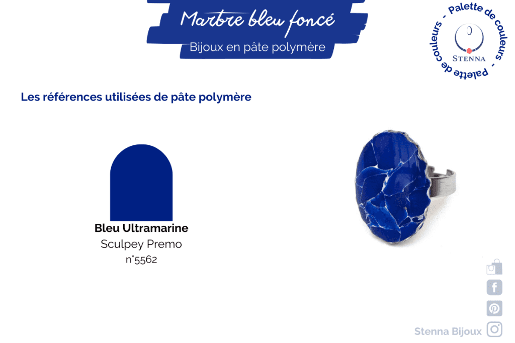 Palettes de couleurs - collection Imitation - Marbre bleu foncé
