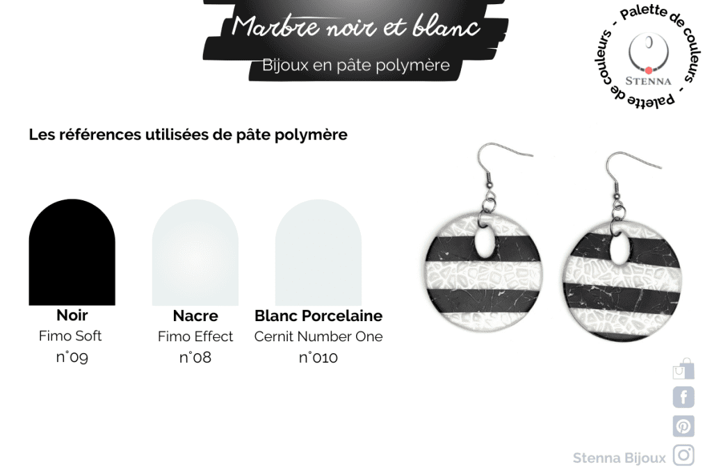 Palettes de couleurs - collection Imitation - Marbre noir et blanc