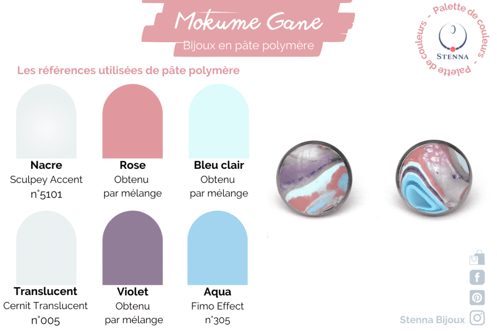 Palettes de couleurs - collection Imitation - Mokume Gane Rose