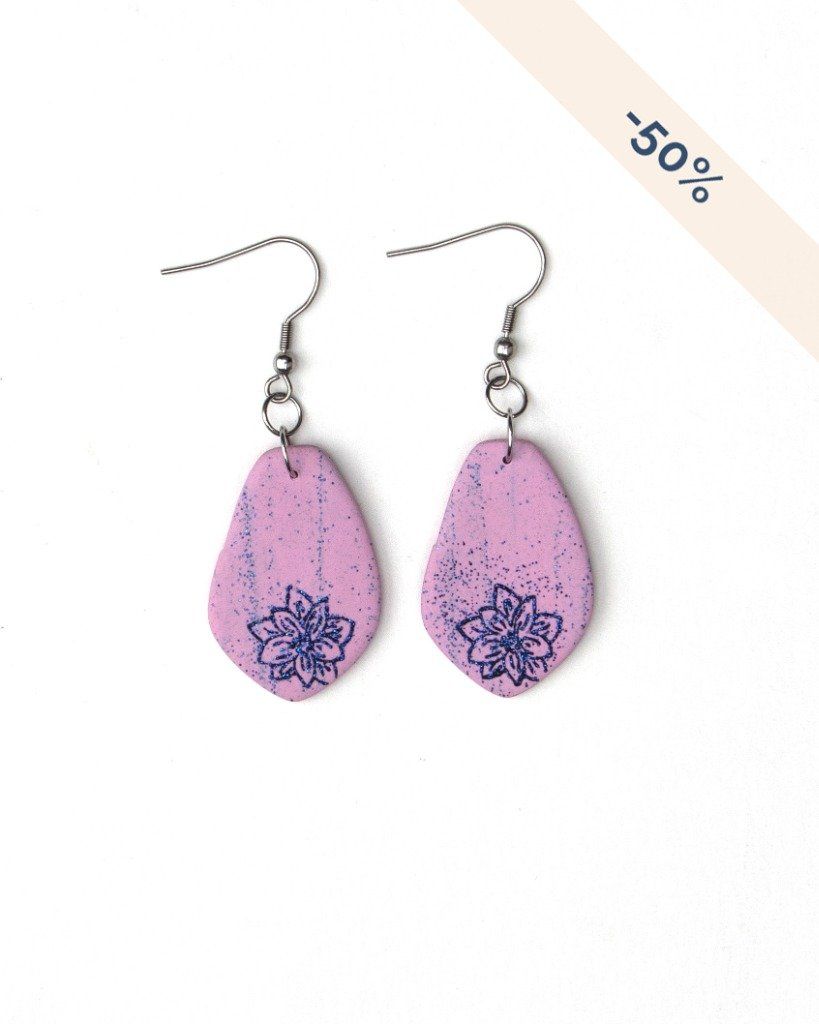 Boucles d'oreilles pétales roses en promotion - Collection Nature