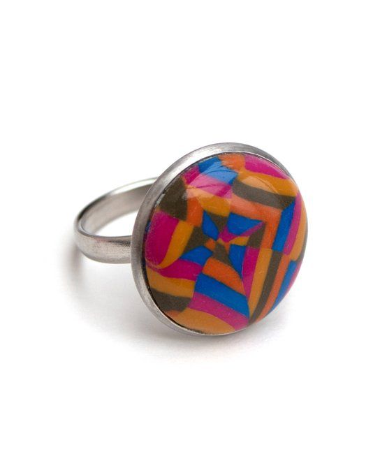 bague rose ocre marron ajustable promotion