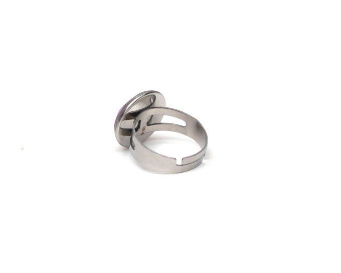petite bague serties fleur de cerisier acier inoxydable verso