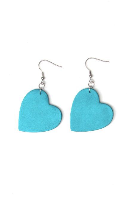 boucles d'oreilles bleu pailleté recto