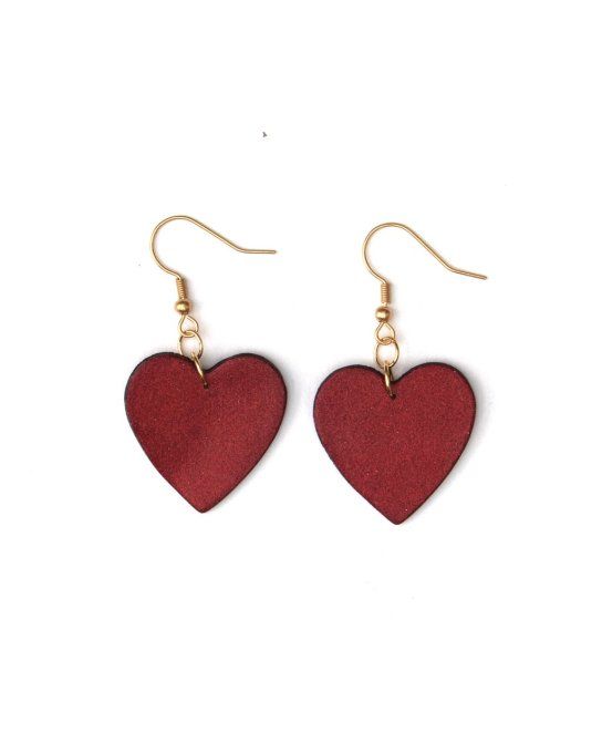 boucles oreilles coeurs rouges moyen paillettes recto