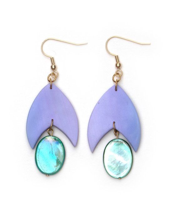 Déstockage : boucles d'oreilles uni violet - Pièces uniques