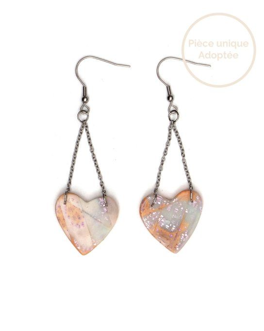 boucles oreilles coeurs destockage modèles uniques