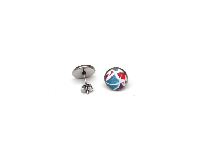 Boucles oreilles puces serties 10mm collection imitation verso