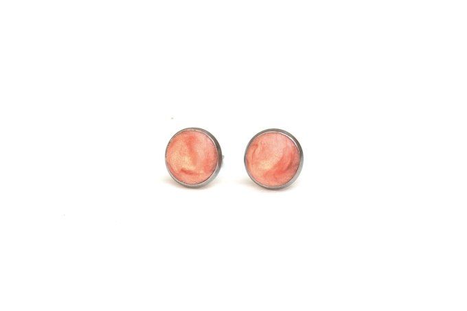 Puces serties rose clair 10mm
