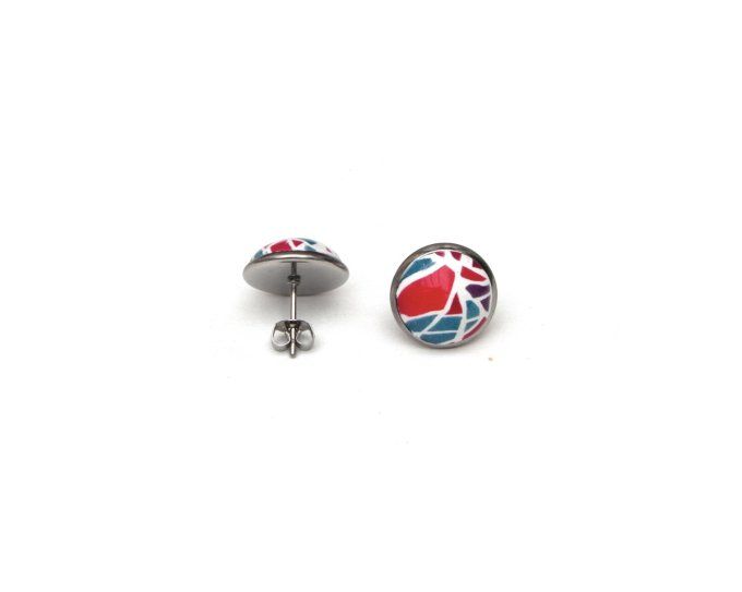 Boucles oreilles puces serties 12mm collection imitation verso