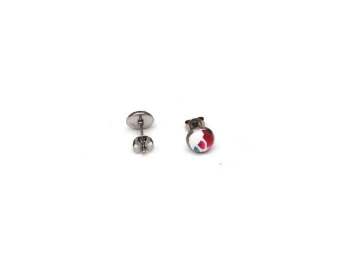 Boucles oreilles puces serties 6mm collection imitation verso