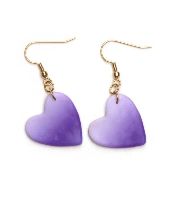 Déstockage : boucles d'oreilles uni violet - Pièces uniques