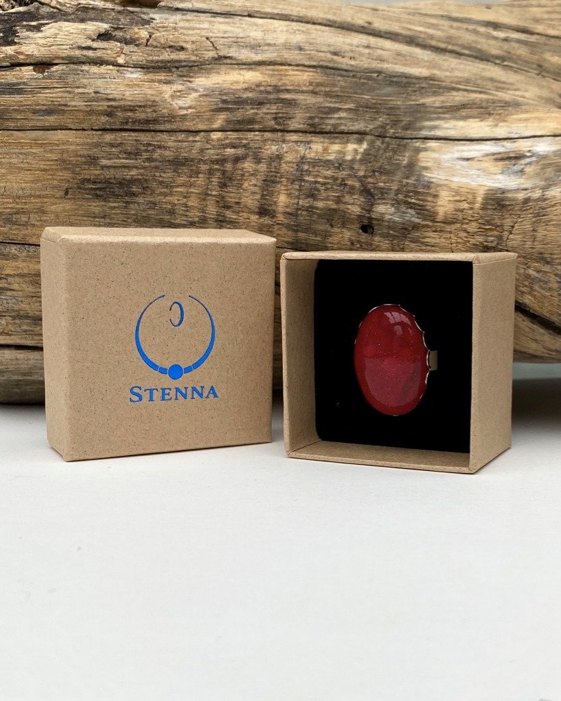 Bague réglable rouge 28€