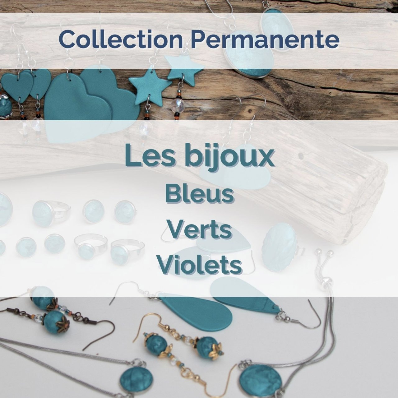 Les bijoux bleus, verts et violets