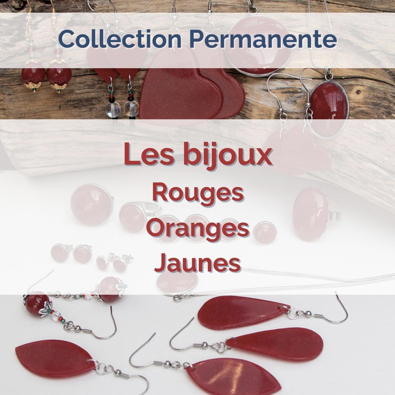 Les bijoux rouges, orange et jaunes