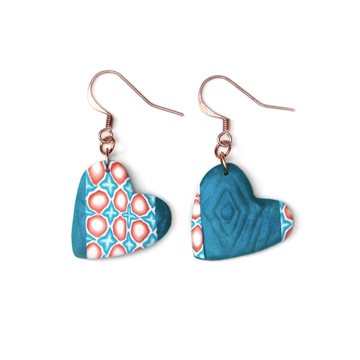 boucles oreilles coeurs bleu stenna bijoux 