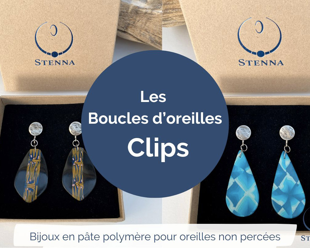 Stenna Bijoux - boucles d'oreilles clips - bijoux fantaisie faits main pâte polymère Lille